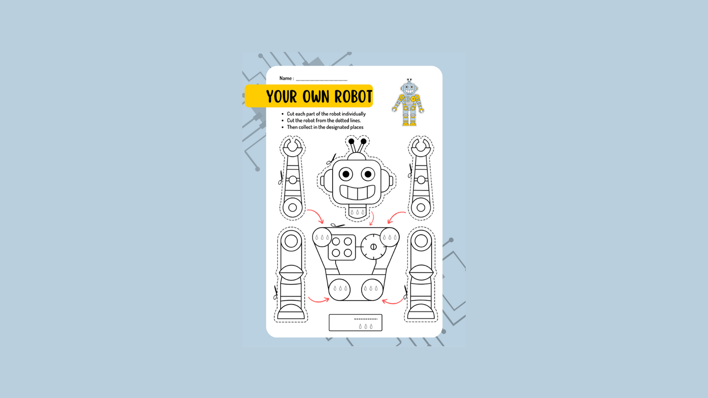 Printable Robot Paper Craft – Fun, Foldable STEM Creativity for Kids!